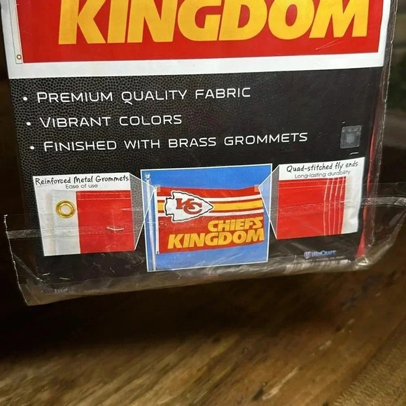 NWT NFL Kansas City Chiefs Chiefs Kingdom Premium Flag/Banner 3x5 - Picture 5 of 5